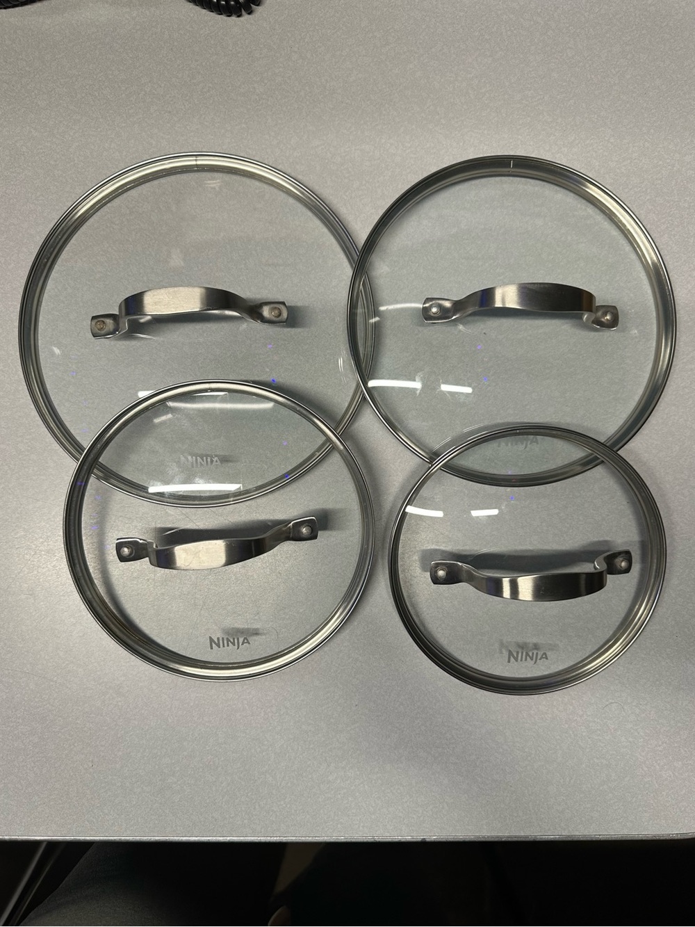 NINJA Stainless Steel/ Glass Replacement Lids 4 Piece Bundle NWOT
